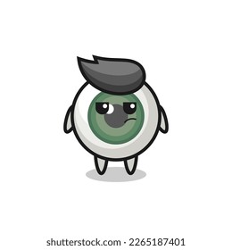 cute eyeball character with suspicious expression , cute style design for t shirt, sticker, logo element