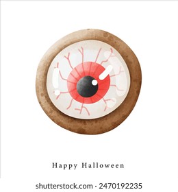cute eyeball cookie illustration horror for Halloween element decoration
