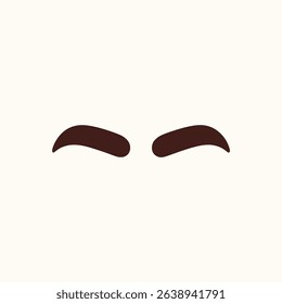 cute eyebrow cartoon flat color vector illustration template design