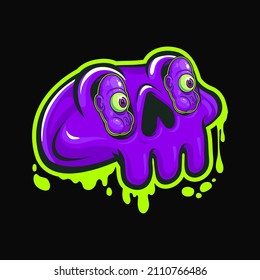 cute eyed purple skull character