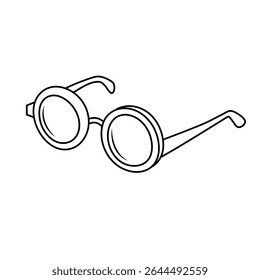 Óculos lindos. Ilustração de vetor de linha de rabiscar.
