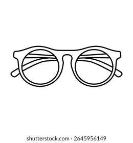 Óculos lindos. Ilustração de vetor de linha de rabiscar.