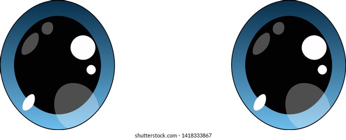 Cute eyes isolated vector illustration