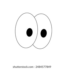 Cute eyes look away.A sticker for a chat message. Isolated vector illustration on white background.
