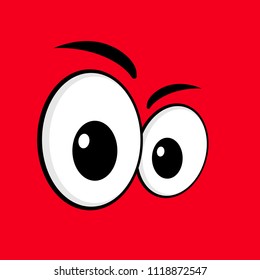 Cute Eyes on red background
