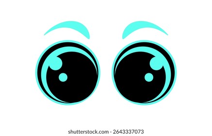 Cute eyes shape showcases an abstract expression. Modern icon of emotion displays a flat shape. Retro design, y2k aesthetic, ideal for trendy decoration and playful graphic collections.