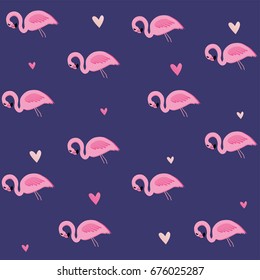 Cute fabric flamingo pattern