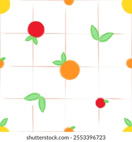 Cute fabric pattern for children, orange red, bright, vector, background, pattern