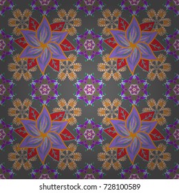 Cute fabric pattern. Print. Colour Summer Theme seamless pattern Background. Vector floral background. Cute seamless pattern. Flat Flower Elements Design.