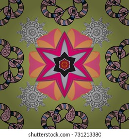 Cute fabric pattern. Vector floral background. Flat Flower Elements Design. Cute seamless pattern. Colour Summer Theme seamless pattern Background. Print.