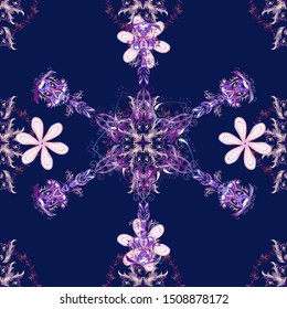 Cute fabric pattern. Zentangle abstract flowers. Colour Spring Theme seamless pattern Background. Flat Flower Elements Design. Doodle flower. Vector illustration.