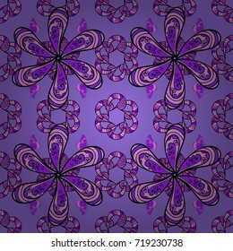 Cute fabric pattern. Zentangle abstract flowers. Doodle flower. Flat Flower Elements Design. Colour Spring Theme seamless pattern Background. Vector illustration.