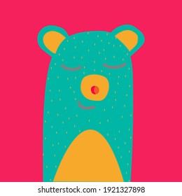 Cute face of a bear in flat Scandinavian style.
Suitable for the design of children's clothing, bags, notebooks and more.
