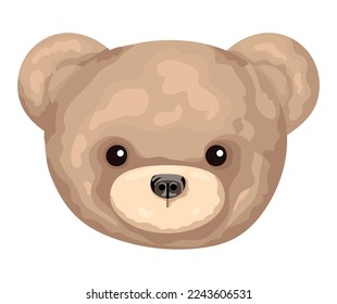 oso facial lindo sobre blanco
