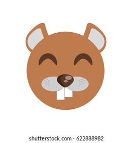 cute face beaver animal cheerful