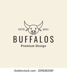 cute face buffalo hipster logo design vector graphic symbol icon sign illustration creative idea