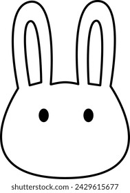 Cute face bunny icon with outline. Happy easter. Vector and illustration. Ready to use. Easy to customize.