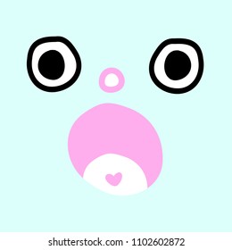 cute face  cartoon abstract   design for T- shirt print  vector eps.10