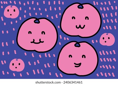 cute face cartoon character design. bubble face with rainy.