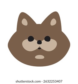 Cute face cat avatar. Isolated on white background. Universal print for printing, mosaic, puzzles and machine embroidery. Animal full face, funny pictogram. Vector illustration.
