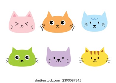 Cute face cat for element, illustration, decoration, sticker, note