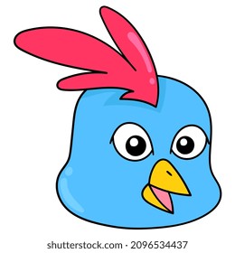 linda cabeza de polluelo de cara, emoticono de caja de ilustraciones vectoriales. dibujo de icono de garabato