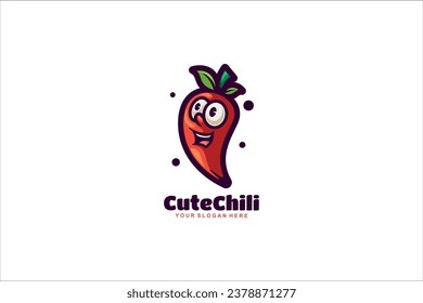 cute face chili vector template logo design