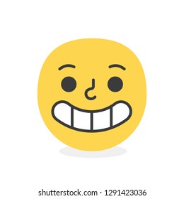 Cute face colorful yellow happy glad smile. Vector element