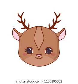 cute face deer cartoon animal