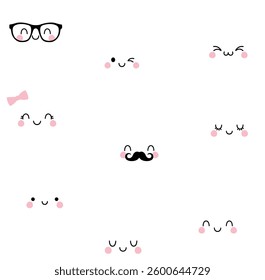 cute face design emoji design