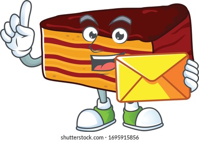 Cute face dobos torte mascot design bring brown envelope