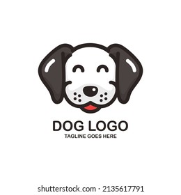 Cute face dog logo design