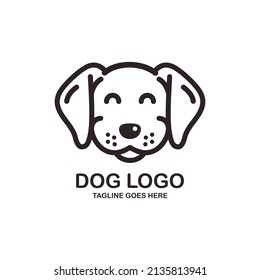 Cute face dog logo design