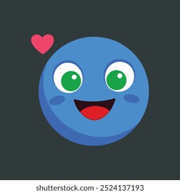 The "Cute face of Emoji in love" vector artwork is a vibrant, playful digital graphic featuring a smiling emoji with heart eyes, perfect for use in designs, messaging, and social media.