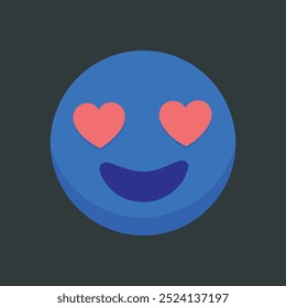 The "Cute face of Emoji in love" vector artwork is a vibrant, playful digital graphic featuring a smiling emoji with heart eyes, perfect for use in designs, messaging, and social media.