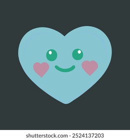 The "Cute face of Emoji in love" vector artwork is a vibrant, playful digital graphic featuring a smiling emoji with heart eyes, perfect for use in designs, messaging, and social media.