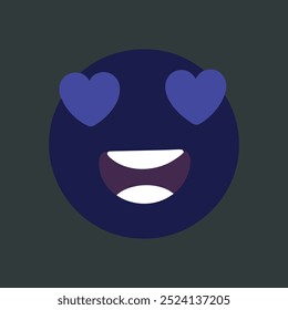 The "Cute face of Emoji in love" vector artwork is a vibrant, playful digital graphic featuring a smiling emoji with heart eyes, perfect for use in designs, messaging, and social media.