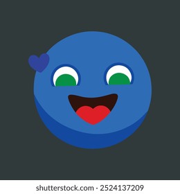 The "Cute face of Emoji in love" vector artwork is a vibrant, playful digital graphic featuring a smiling emoji with heart eyes, perfect for use in designs, messaging, and social media.