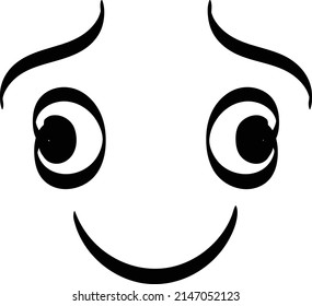 Cute face expressions for print or use as stickers, card, poster or T shirt