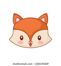 cute face fox cartoon animal