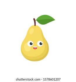 cute face fruit cartoon style