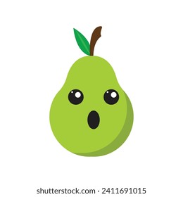 cute face fruit icon vector template illustration logo design