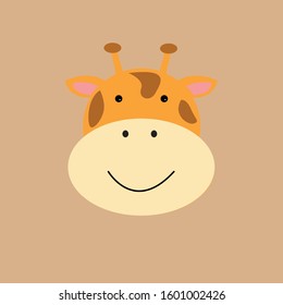 cute face giraffe design vector illustration. giraffe logo icon.