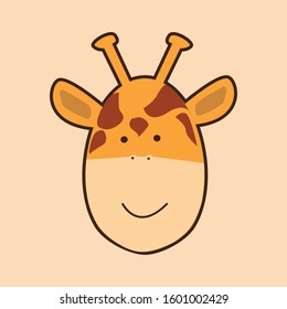 cute face giraffe design vector illustration. giraffe logo icon.