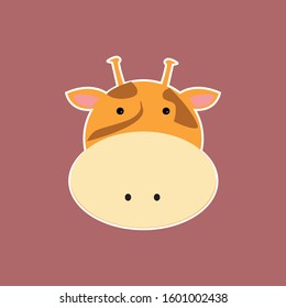 cute face giraffe design vector illustration. giraffe logo icon.