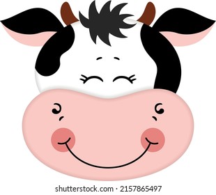 Cute face of happy cow