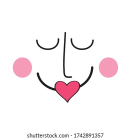 cute  face icon  design  for art and print  vector eps.10
