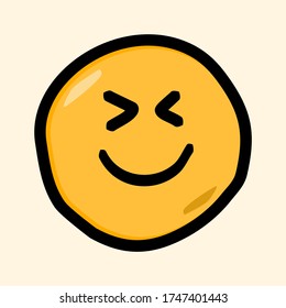 Cute face icon hand drawn vector illustration 