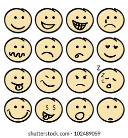 cute face icons for children, kids, buttons and others