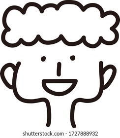 Ein niedliches Gesicht Icon.Vector Illustration mit handgezeichnetem Stil. 